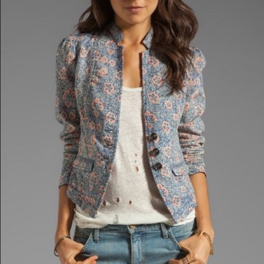 Free people printed blazer size 2